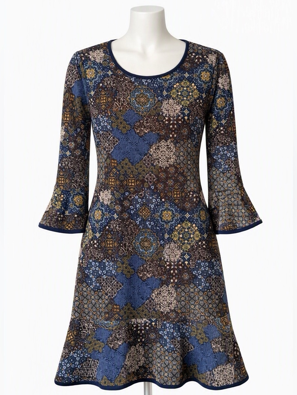 MICHAEL Michael Kors Abstract Navy Shift Dress Size Medium